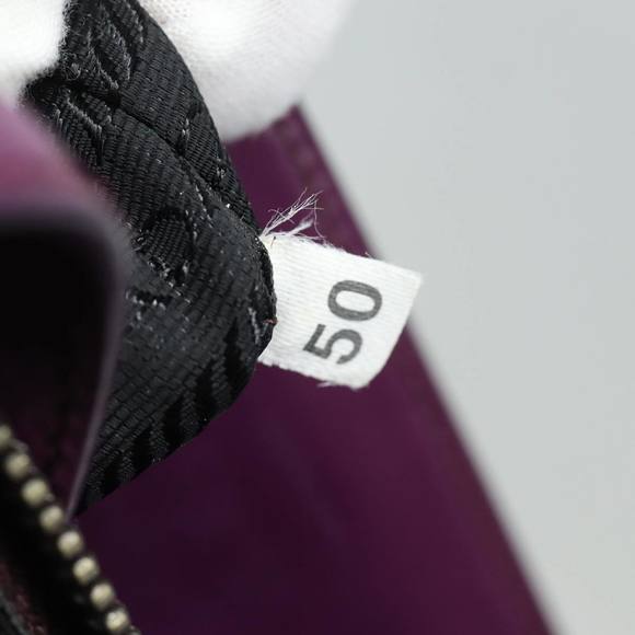 PRADA Leather Hand Bag Purple Auth 80093 - Picture 12 of 16
